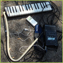 Maratz Flash Recorder, melodica, and other recording gear