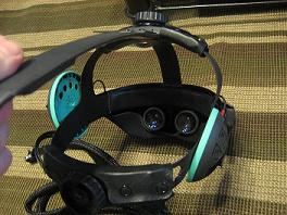 A view of the interior of the headset. It's not the most comfortable thing to wear.