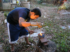 Johnny trying to use the actylene torch