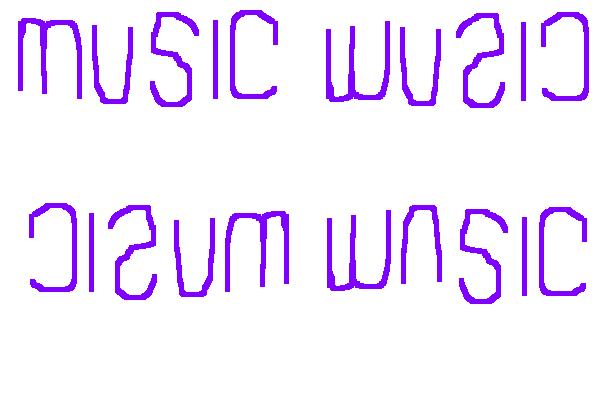 the word music written 4 wys