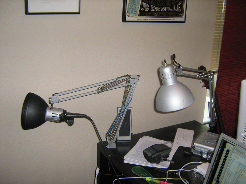 mic stand made from lamp