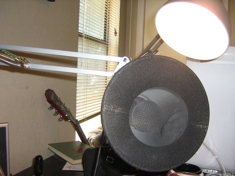 mic stand made from lamp