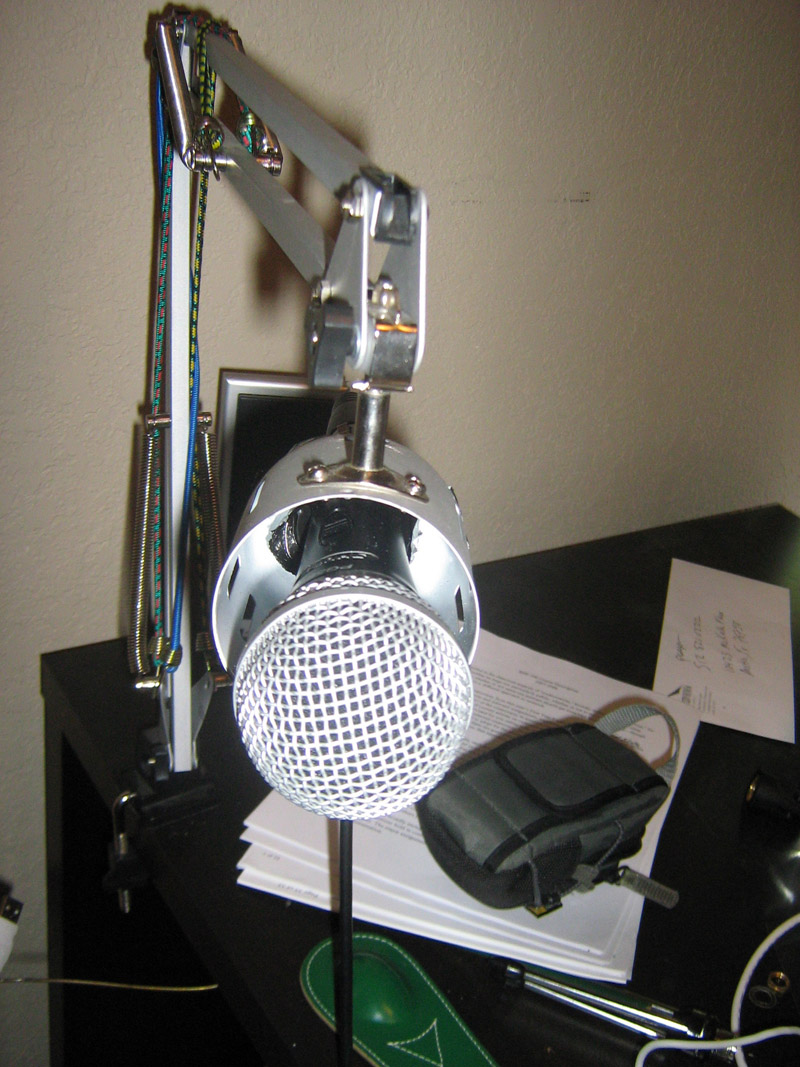 mic stand made from lamp